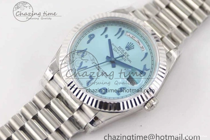 Good Copy Rolex Watches Steel Ice 40mm Best TWF 1:1 2357 SS Arabic A Comfortable Bracelet Edition 904L on Day SS Blue Date Dial 0118